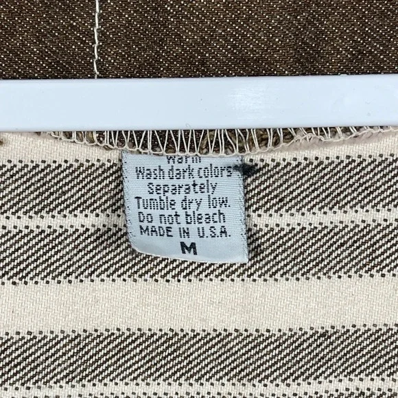 GATE‎ JEANS Mens Brown Denim Workwear Western Vest Metal Buttons Made in USA M - Picture 2 of 9